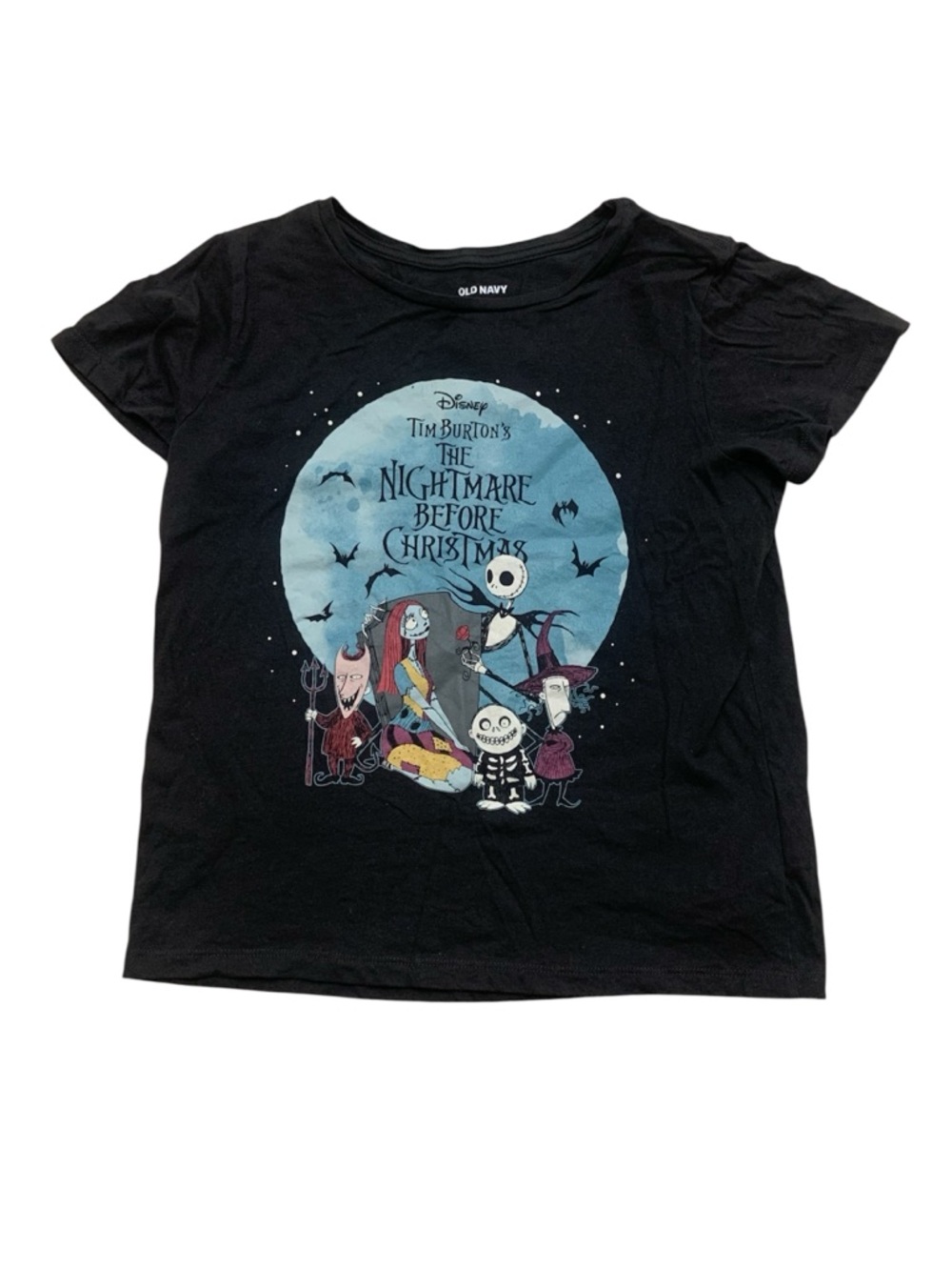 Old Navy Kids 'The Nightmare Before Christmas' Graphic Tee Grey/Black XL